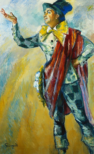 Ritratto di Karl Gerhard come Thesbis, in piedi a figura intera da Isaac Grunwald