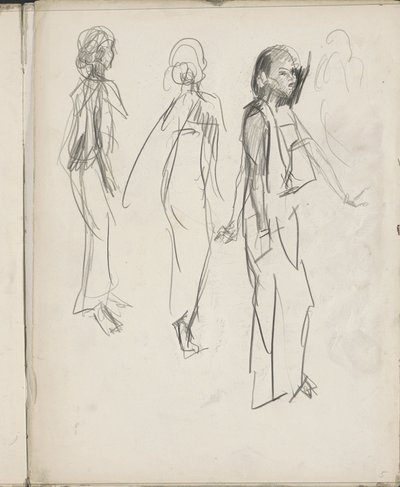 Tre figure indiane in piedi da Isaac Israels