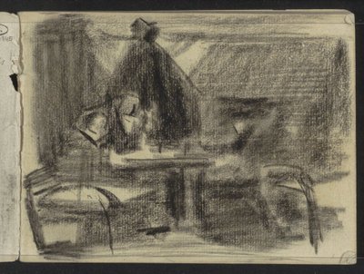 Figure a un tavolo in un interno da Isaac Israels
