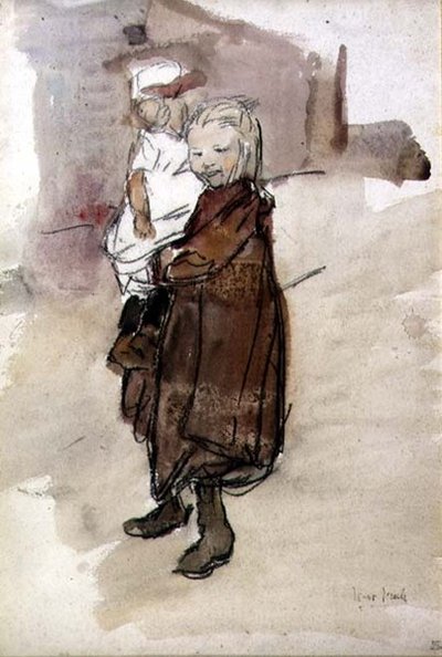 Ragazza e bambino da Isaac Israels