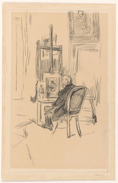 Jozef Israels nel suo atelier da Isaac Israels