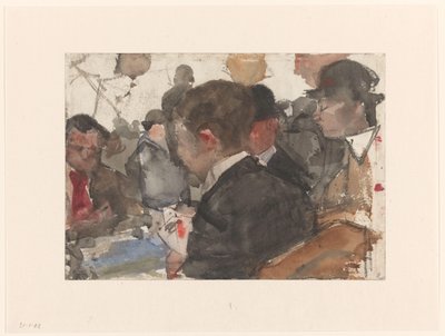 Uomini che giocano a carte in un caffè da Isaac Israels