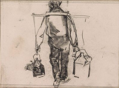 Uomo con giogo, visto di spalle da Isaac Israels