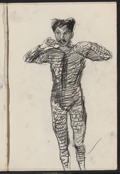 Uomo in piedi in costume, forse un artista da Isaac Israels