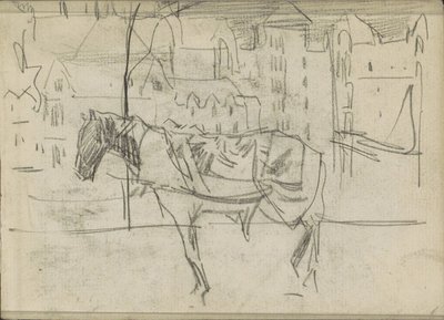 Veduta della città con cavallo da Isaac Israels