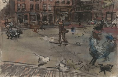 Raffica di vento a Dapperplein ad Amsterdam da Isaac Israels