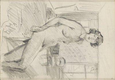 Nudo femminile seduto in un interno da Isaac Israels