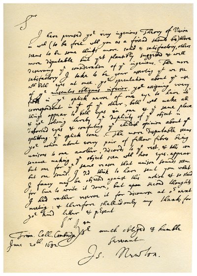 Lettera di Sir Isaac Newton a William Briggs, 20 giugno 1682 da Isaac Newton