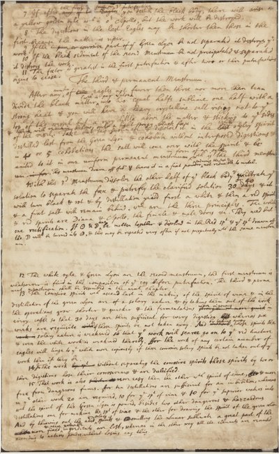 La caccia al Leone Verde, verso, c.1700 da Isaac Newton