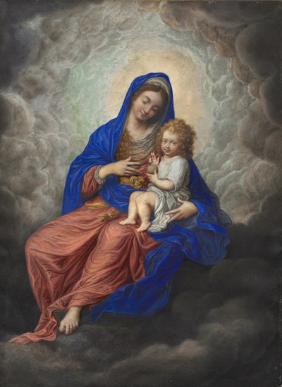 Madonna e Bambino in gloria c.1605-17 da Isaac Oliver