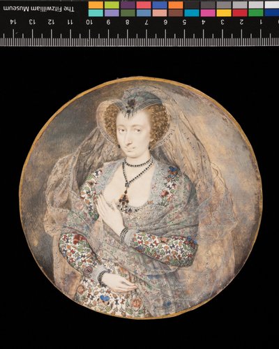 Miniatura. Dama sconosciuta. Lucy Harington, contessa di Bedford (titolo precedente), 1605 circa (colore e acquerello su cartoncino) da Isaac Oliver
