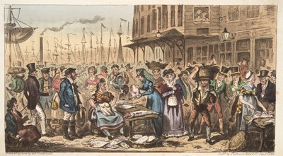 Una burla in alta società, o una visita a Billingsgate, da The English Spy, pub. 1824 da Isaac Robert Cruikshank