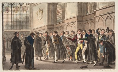 Mattine nere, o gli effetti del bere tardi sui mattinieri, da The English Spy, pub. 1824 da Isaac Robert Cruikshank