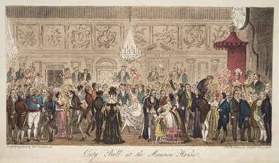 Ballo cittadino alla Mansion House, da The English Spy, pub. 1824 da Isaac Robert Cruikshank