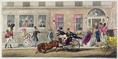 Esterno della Fishmongers Hall, un regolare guasto, 1824 da Isaac Robert Cruikshank