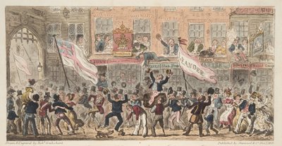 Point Street, Portsmouth, da The English Spy, pub. 1824 da Isaac Robert Cruikshank