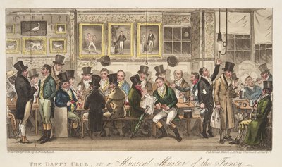Il Daffy Club, o una riunione musicale della fantasia, da The English Spy, pub. 1824 da Isaac Robert Cruikshank
