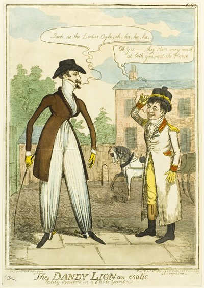 Il Leone Dandy, un esotico scoperto ultimamente nel cortile di una stalla da Isaac Robert Cruikshank
