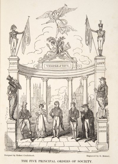 I cinque principali ordini della società, da The English Spy, pub. 1824 da Isaac Robert Cruikshank