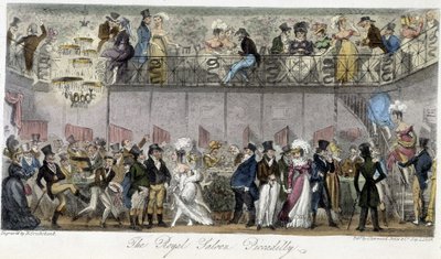 The Royal Saloon Piccadilly - in The English Spy di Charles Molloy Westmacott, disegno di Robert Cruikshank, edizione di Londra da Isaac Robert Cruikshank