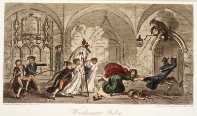 Le follie di Westminster, da The English Spy, pub. 1824 da Isaac Robert Cruikshank
