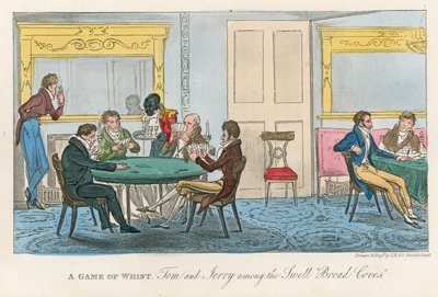 Una partita a whist; Tom e Jerry tra i covoni eleganti da Isaac, Robert and George Cruikshank