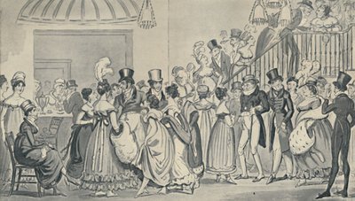 Nel salone di Covent Garden, 1821, 1920 da Isaac, Robert and George Cruikshank