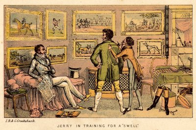 Jerry in allenamento per diventare un dandy da Isaac, Robert and George Cruikshank
