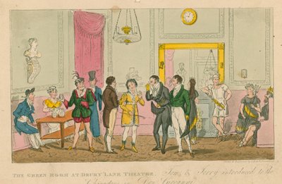 La Sala Verde al Teatro Drury Lane, Londra da Isaac, Robert and George Cruikshank