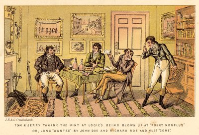 Tom e Jerry che prendono il suggerimento di Logic che viene scoppiato a Point Nonplus o, a lungo cercato da John? da Isaac, Robert and George Cruikshank