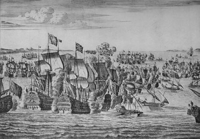 La Battaglia di Malaga, c1704 da Isaac Sailmaker