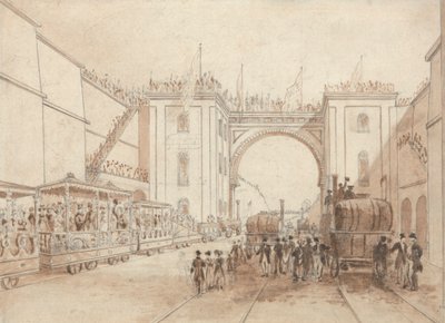 Apertura della ferrovia Liverpool e Manchester da Isaac Shaw