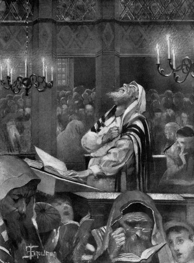 Scena in una sinagoga, il grande giorno dell
