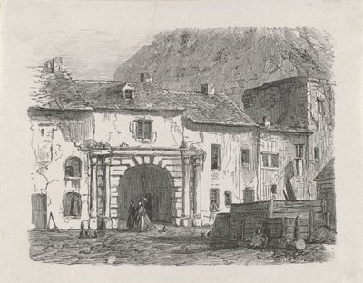 Porta nel sobborgo Claussen della città di Lussemburgo da Isaac Weissenbruch