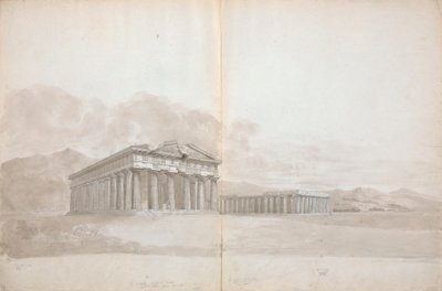 Due rovine di templi con studi da Isaac Weld
