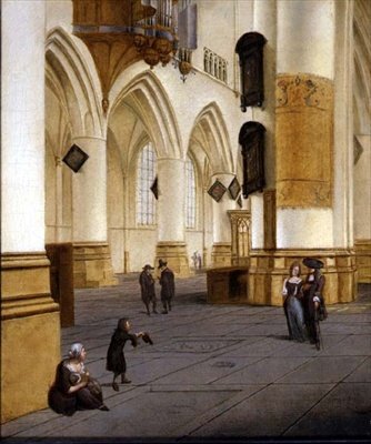 Vista del corridoio sud della chiesa di San Bavo, Haarlem da Isaac van Nickele