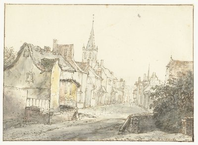 Una strada in un villaggio o città da Isaac van Ostade