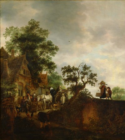 Viaggiatori che si fermano in una locanda, 1645 da Isaac van Ostade