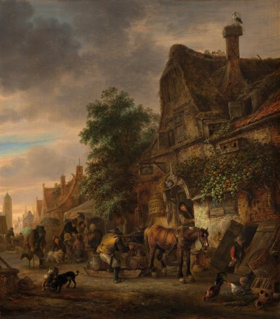 Operai davanti a una locanda da Isaac van Ostade