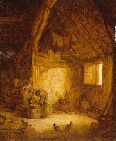 Contadini in un fienile da Isaack Jansz van (attr. to) Ostade