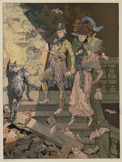 Scena da La Dame de Gai-Fredon, di Quatrelles (Ernest L