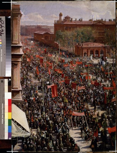 Sfilata sulla Prospettiva Nevskij a Leningrado (San Pietroburgo) da Isaak Israilevich Brodsky