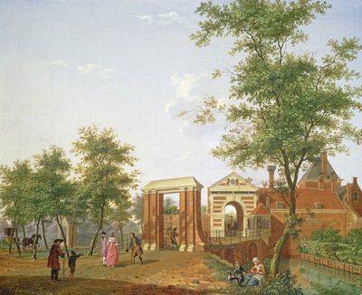 Vista dello Zylpoort, Harlem, 1780 da Isaac Ouwater