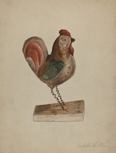 Giocattolo tedesco della Pennsylvania: Gallo con soffietto da Isabelle De Strange