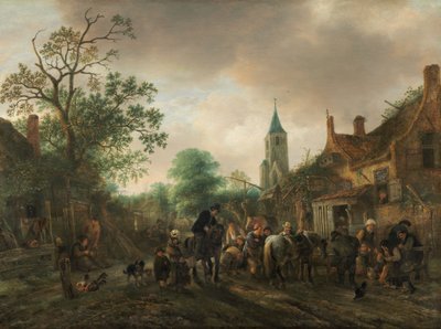 La sosta alla locanda da Isack van Ostade