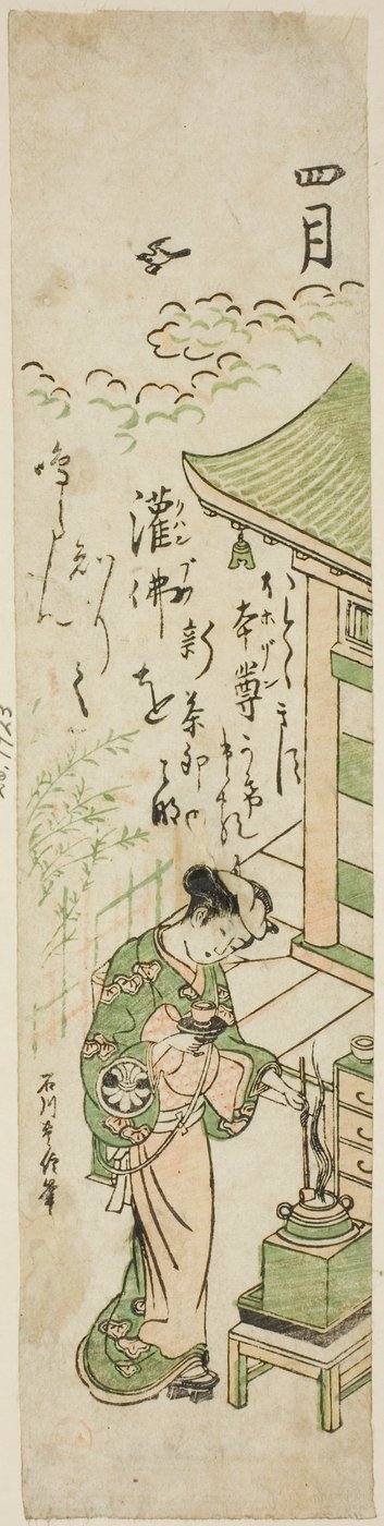 Il quarto mese (Shigatsu), da una serie senza titolo di dodici mesi da Ishikawa Toyonobu
