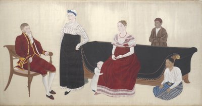Ritratto della famiglia Cock Blomhoff, della loro balia e di due servi schiavi da Ishizaki Yushi (attributed to)