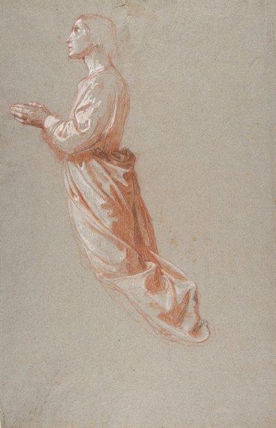 Angelo registro superiore, studio per dipinti murali nella Cappella di Saint Remi, Sainte-Clotilde... da Isidore Pils