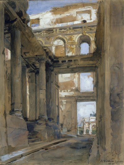Rovine del Palazzo delle Tuileries, XIX secolo da Isidore Pils