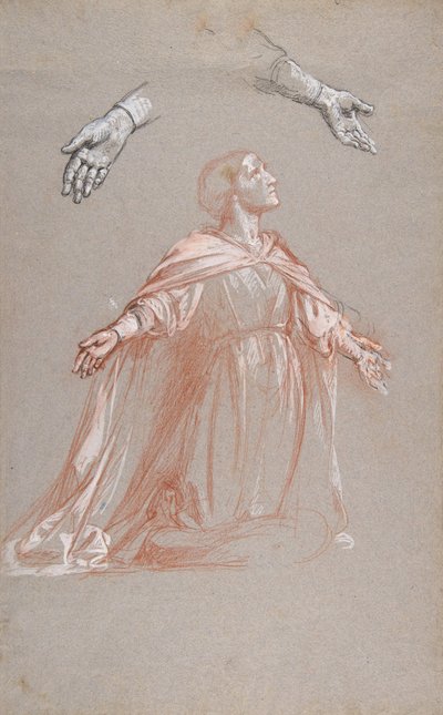 Sainte Clotilde registro centrale, studio per dipinti murali nella Cappella di Saint Remi da Isidore Pils